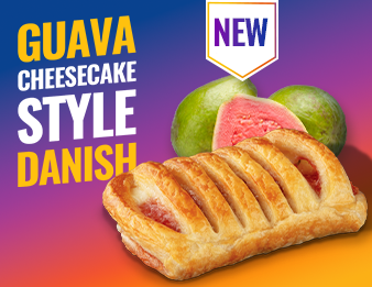 Fresh guava beside the new Guava Cheesecake Style Danish