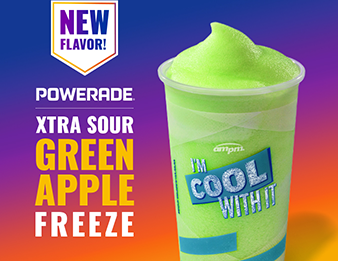 A Powerade Xtra Sour Green Apple Freeze