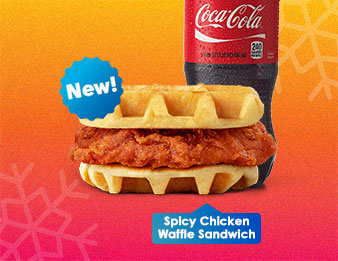 Try the new Spicy Chicken Waffle Sandwich