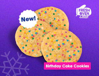 Try the new Fresh Oven Lovin' Birthday Cake Cookies. Each 3-pack is $1.29.