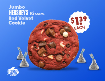 Jumbo Hershey's Kisses Red Velvet Cookie--only $1.39 each.