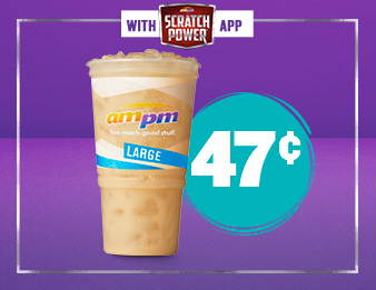 YOU GOTTA HORCHATA, Image of a large Horchata drink. Get a large for just forty-seven cents, only with the Scratch Power