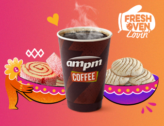 AMPM Mexican Chiapas Coffee, AMPM jelly rolls, AMPM conchas, Fresh Oven Lovin'